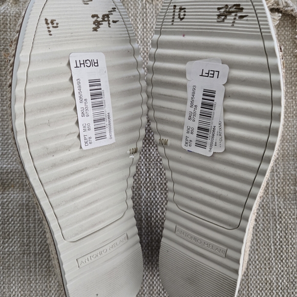 ANTONIO MELANI Callie Raffia Platform Espadrille Wedge Slide Sandals. Size 10 - Picture 6 of 6